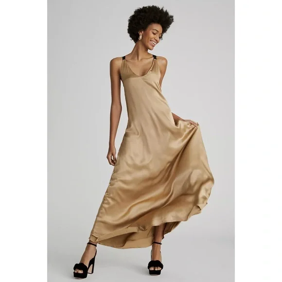 Anthropologie | Dresses | Anthropologie Magali Pascal Openback Silk Maxi  Dress | Poshmark